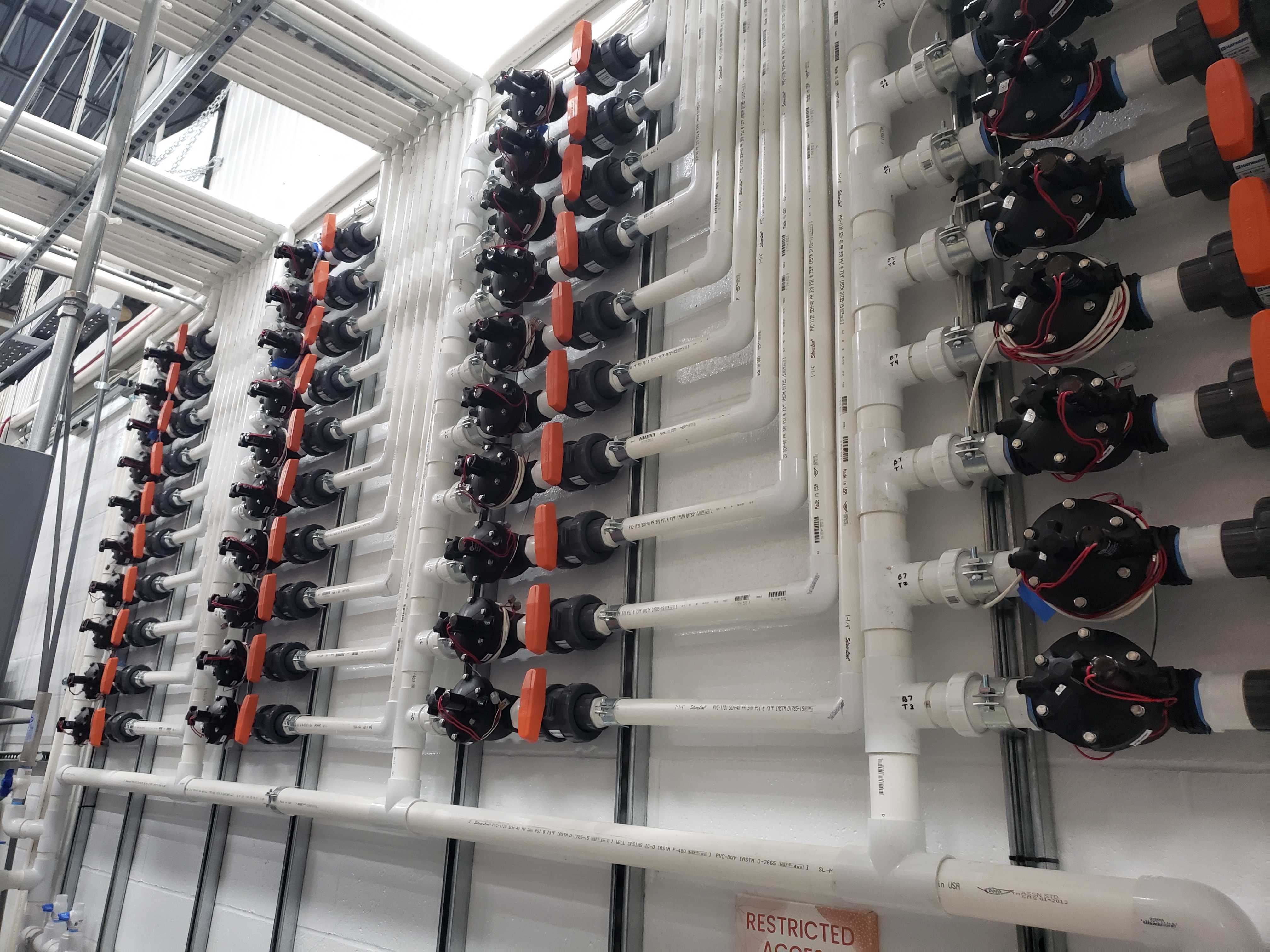 Fertigation system piping and valves